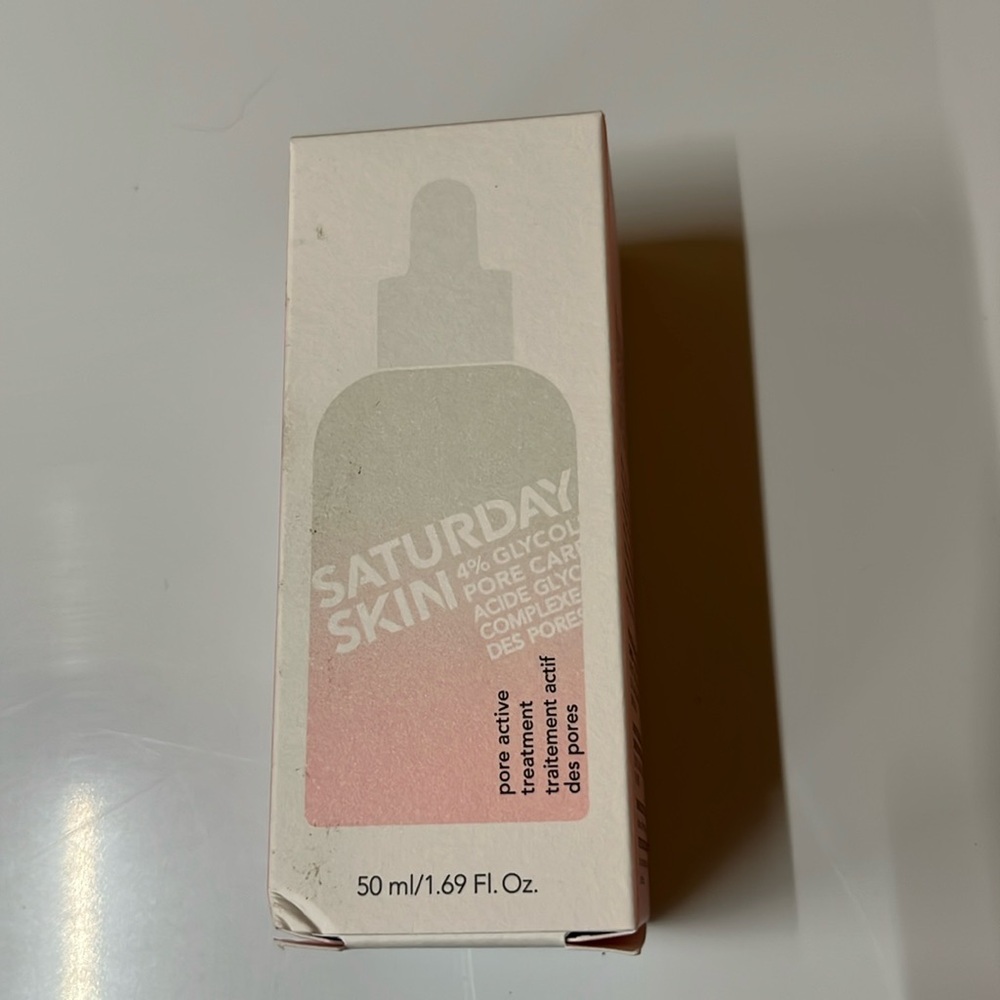Saturday Skin Pore Active Treatment Serum new sealed box. 4% glycolic acid care